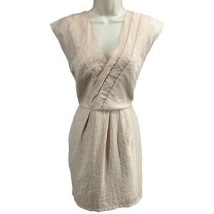 Eva Franco Anthropologie Taupe Textured Sheath Dress Lined Cocktail Size 8